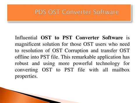 PDS OST to PST